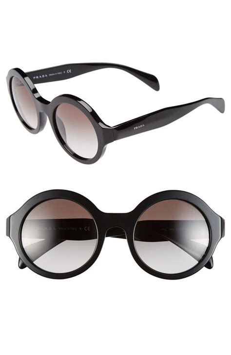 prada round 51mm sunglasses silver|Prada 53mm round sunglasses.